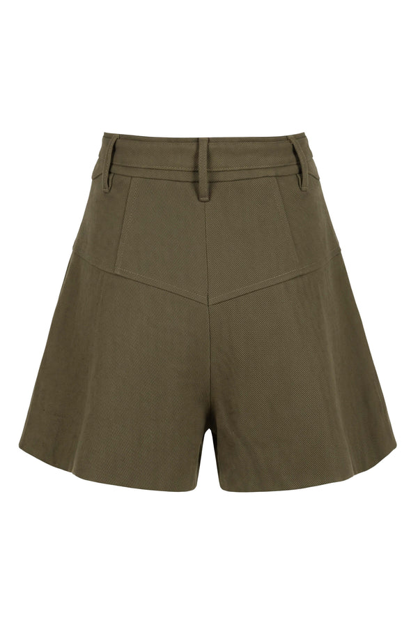 Nora Belted High-Waist Shorts 731152 OLI - Reina Diaz