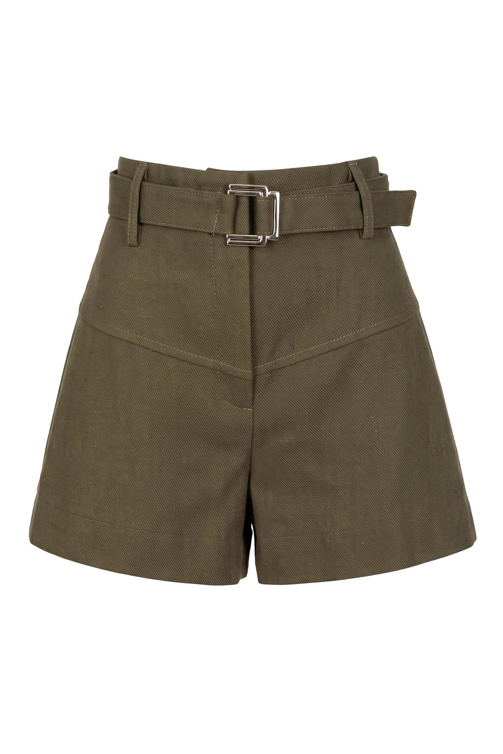 Nora Belted High-Waist Shorts 731152 OLI - Reina Diaz