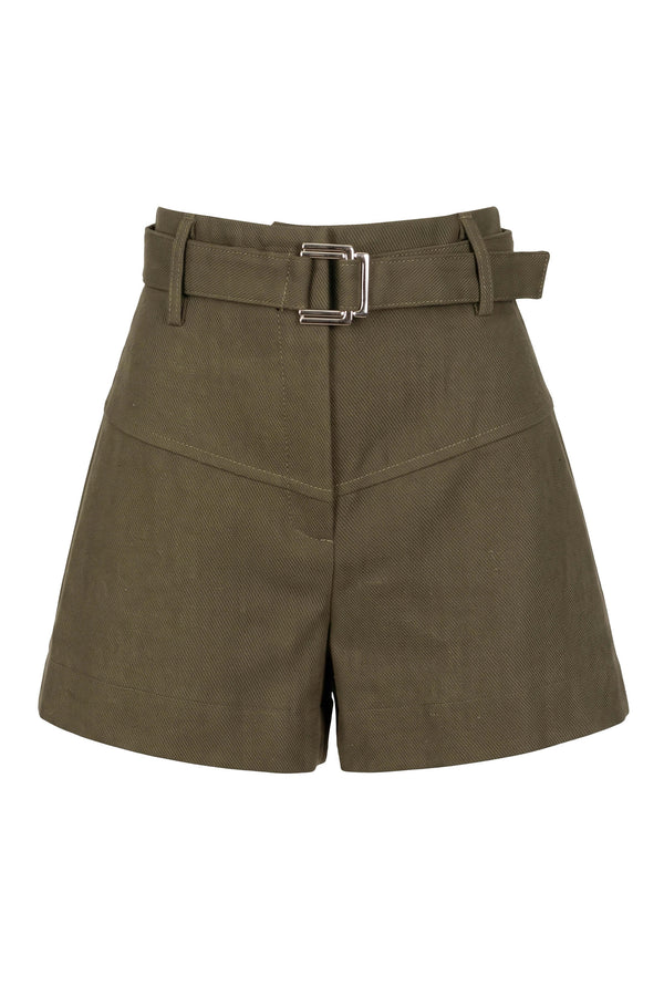 Nora Belted High-Waist Shorts 731152 OLI - Reina Diaz
