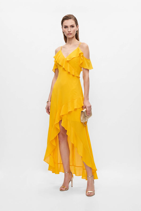 Nora Cold-Shoulder High-Low Vestido 526290 - Reina Diaz