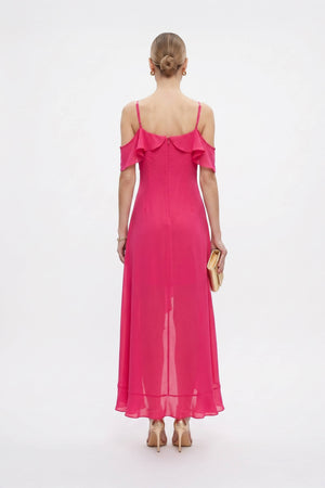 Nora Cold-Shoulder High-Low Vestido 526290 - Reina Diaz