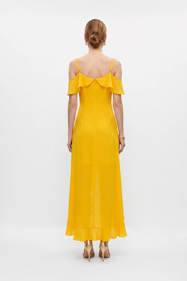 Nora Cold-Shoulder High-Low Vestido 526290 - Reina Diaz