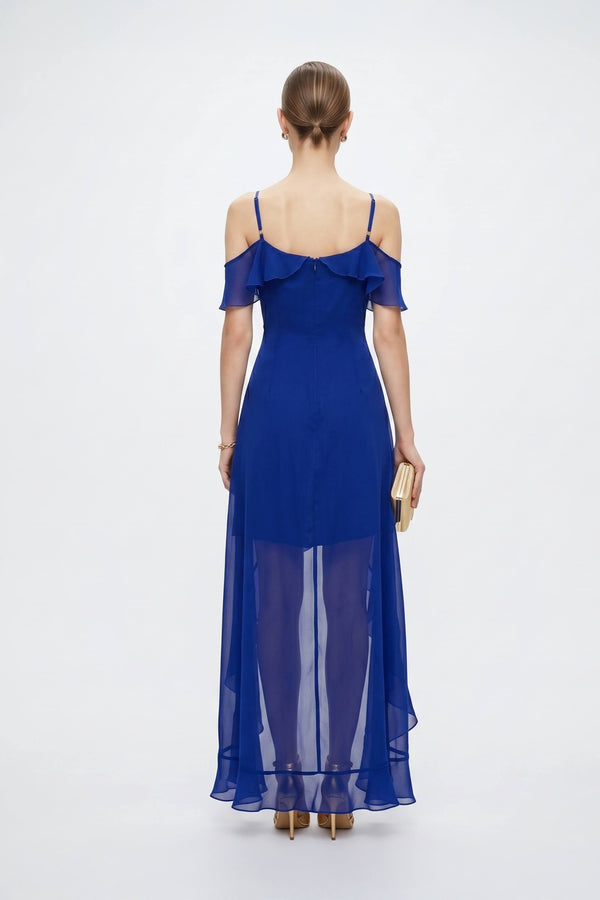 Nora Cold-Shoulder High-Low Vestido 526290 B - Reina Diaz