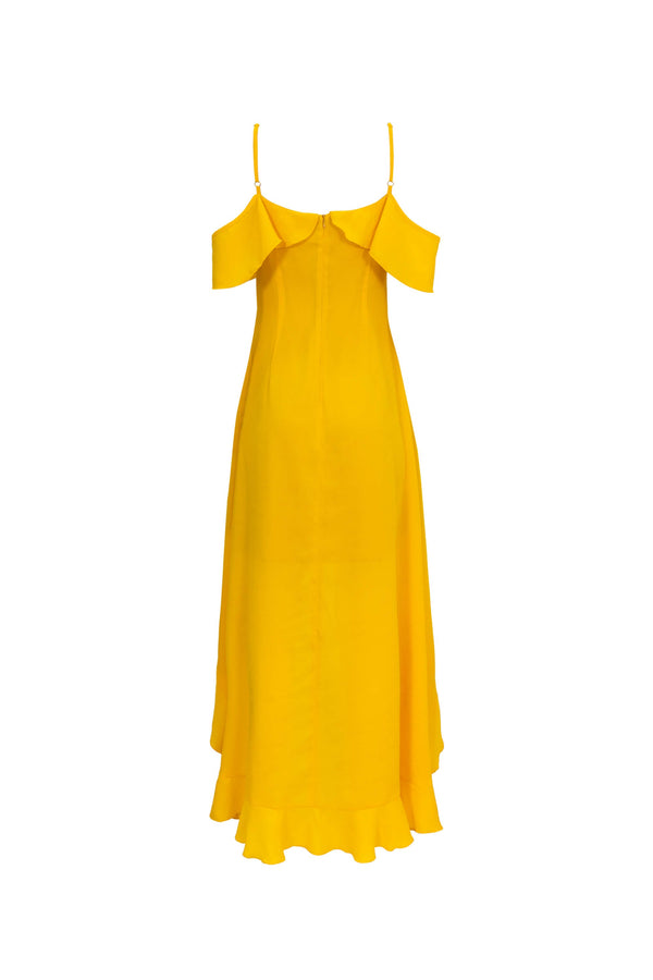 Nora Cold-Shoulder High-Low Vestido 526290TIN/MAN/FIU - Reina Diaz