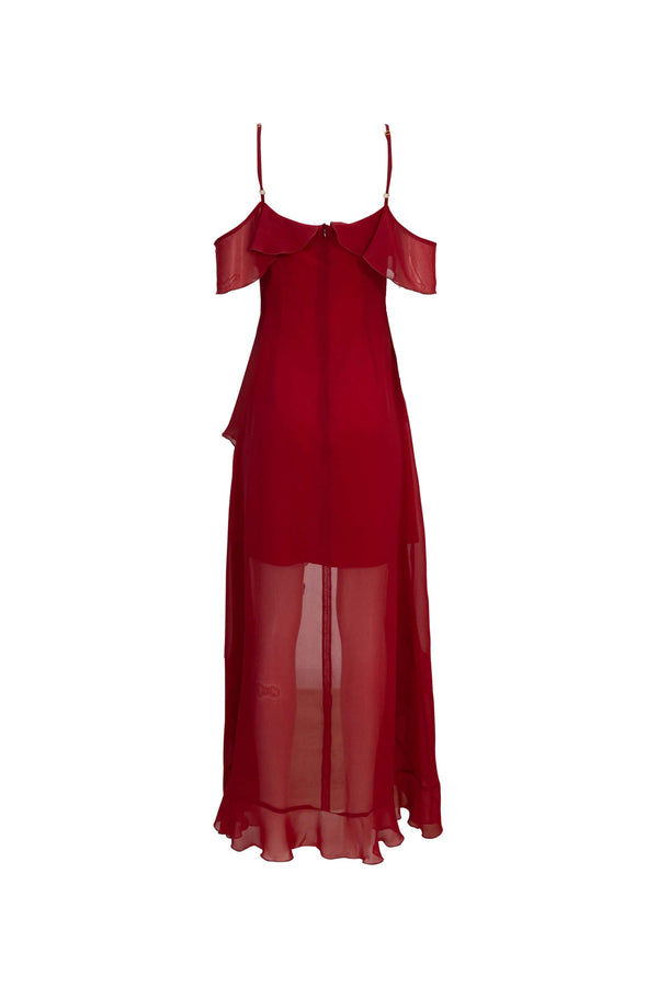 Nora Cold-Shoulder High-Low Vestido 526290TIN/MAN/FIU - Reina Diaz