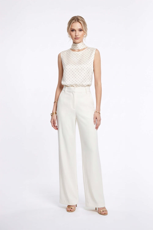 Nora High-Waist Straight-Leg Tailored Pantalón 830046 HUE - Reina Diaz