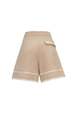 Nora High - Waisted Contrast - Trim Tailored Shorts - Reina Diaz