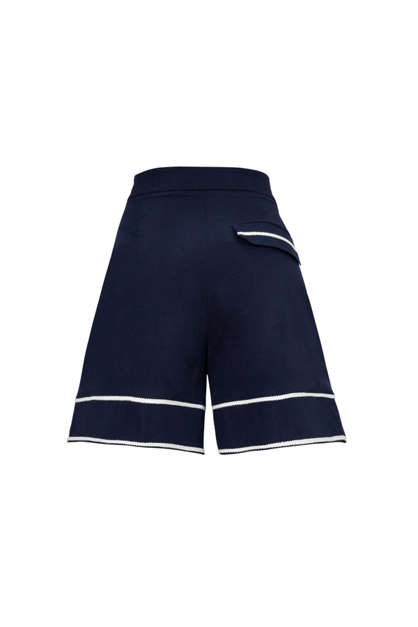 Nora High - Waisted Contrast - Trim Tailored Shorts - Reina Diaz