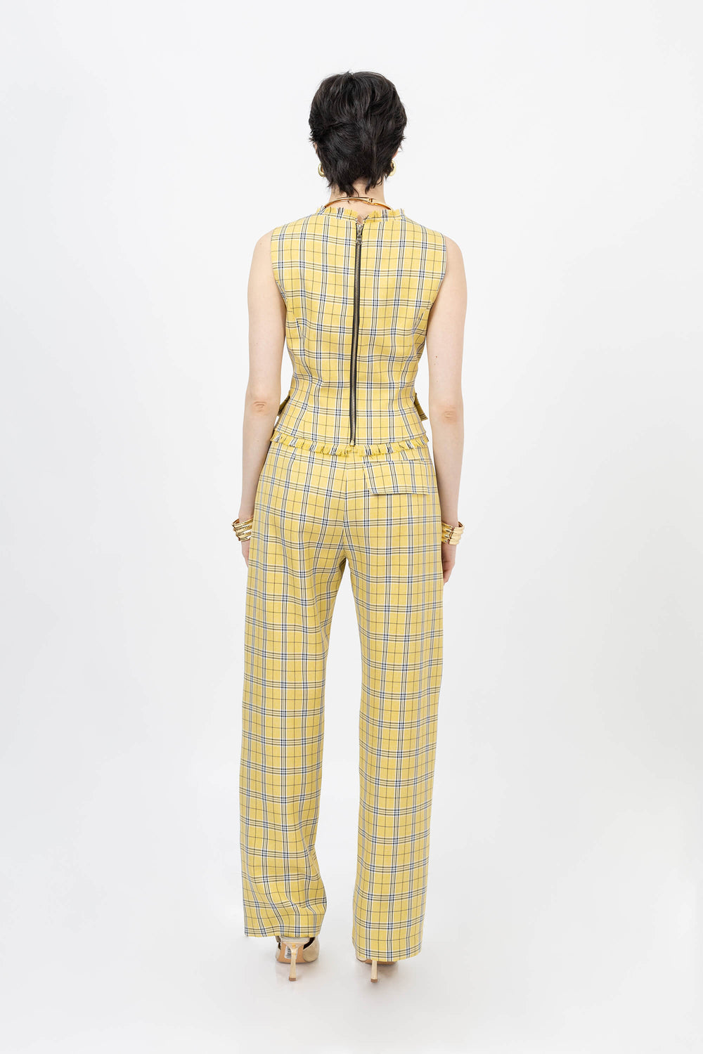 Nora Plaid Straight Pants 532120 AMA - Reina Diaz