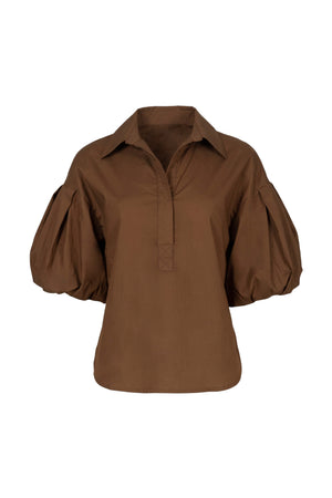 Nora Puff Sleeve Collar Red Blusa 752962 CAF - Reina Diaz