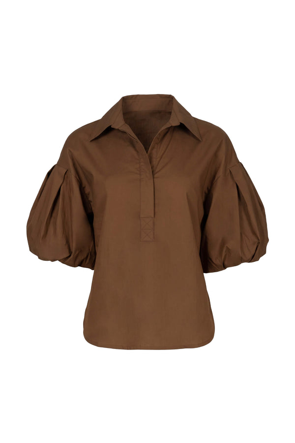 Nora Puff Sleeve Collar Red Blusa 752962 CAF - Reina Diaz
