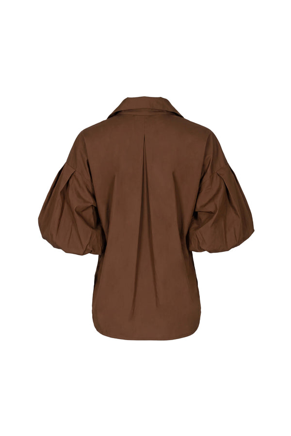 Nora Puff Sleeve Collar Red Blusa 752962 CAF - Reina Diaz