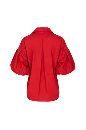 Nora Puff Sleeve Collar Red Blusa 752962 ROJ - Reina Diaz