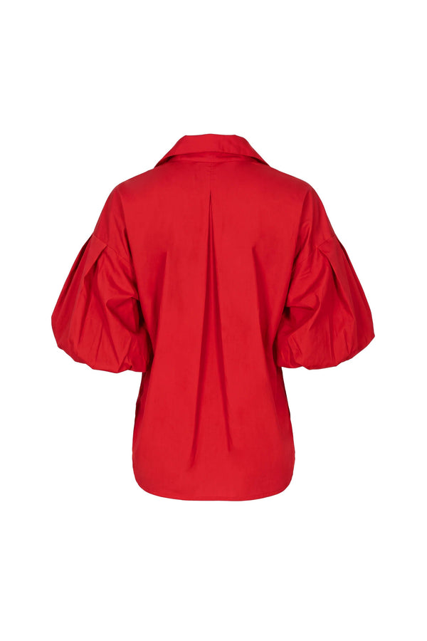 Nora Puff Sleeve Collar Red Blusa 752962 ROJ - Reina Diaz