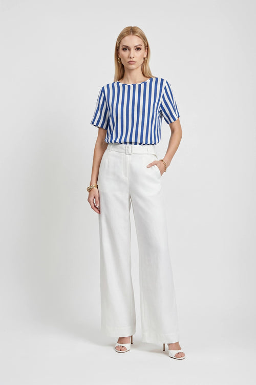 Nora Round-Neck Crew Blusa 554323 MAR - Reina Diaz