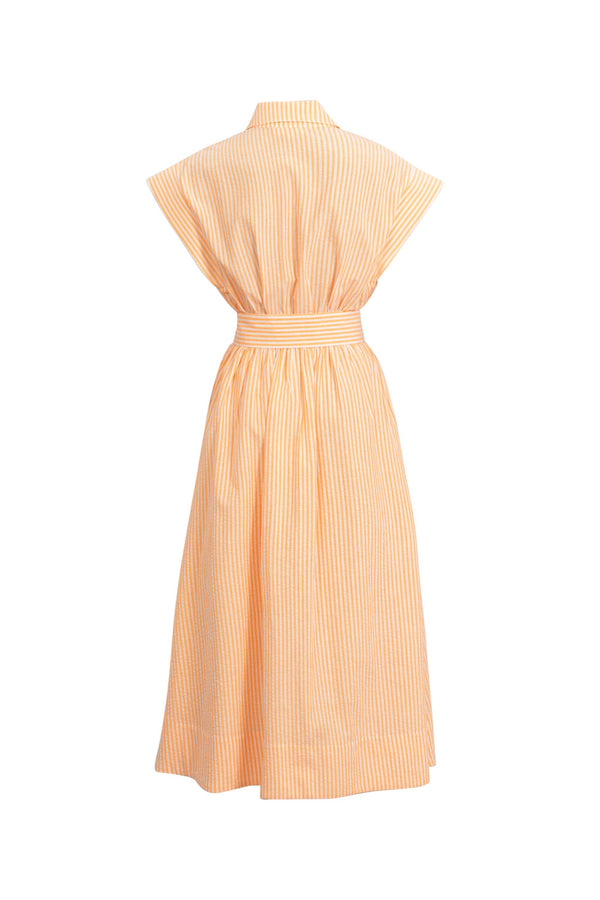 Nora Striped Belted Shirt Midi Vestido 723111 NAR - Reina Diaz