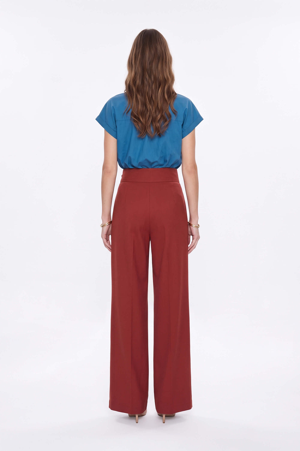 Olimpia Belted High-Waist Wide-Leg Pantalón 532178 LAD - Reina Diaz
