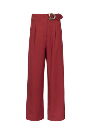 Olimpia Belted High-Waist Wide-Leg Pantalón 532178 LAD - Reina Diaz