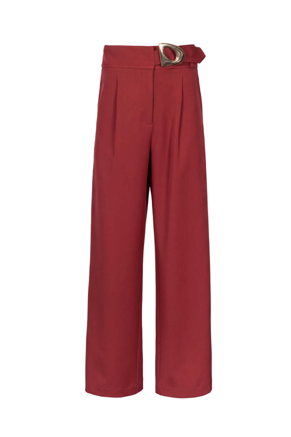Olimpia Belted High-Waist Wide-Leg Pantalón 532178 LAD - Reina Diaz