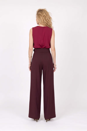 Olimpia Belted High-Waist Wide-Leg Pantalón 532178 WIN - Reina Diaz