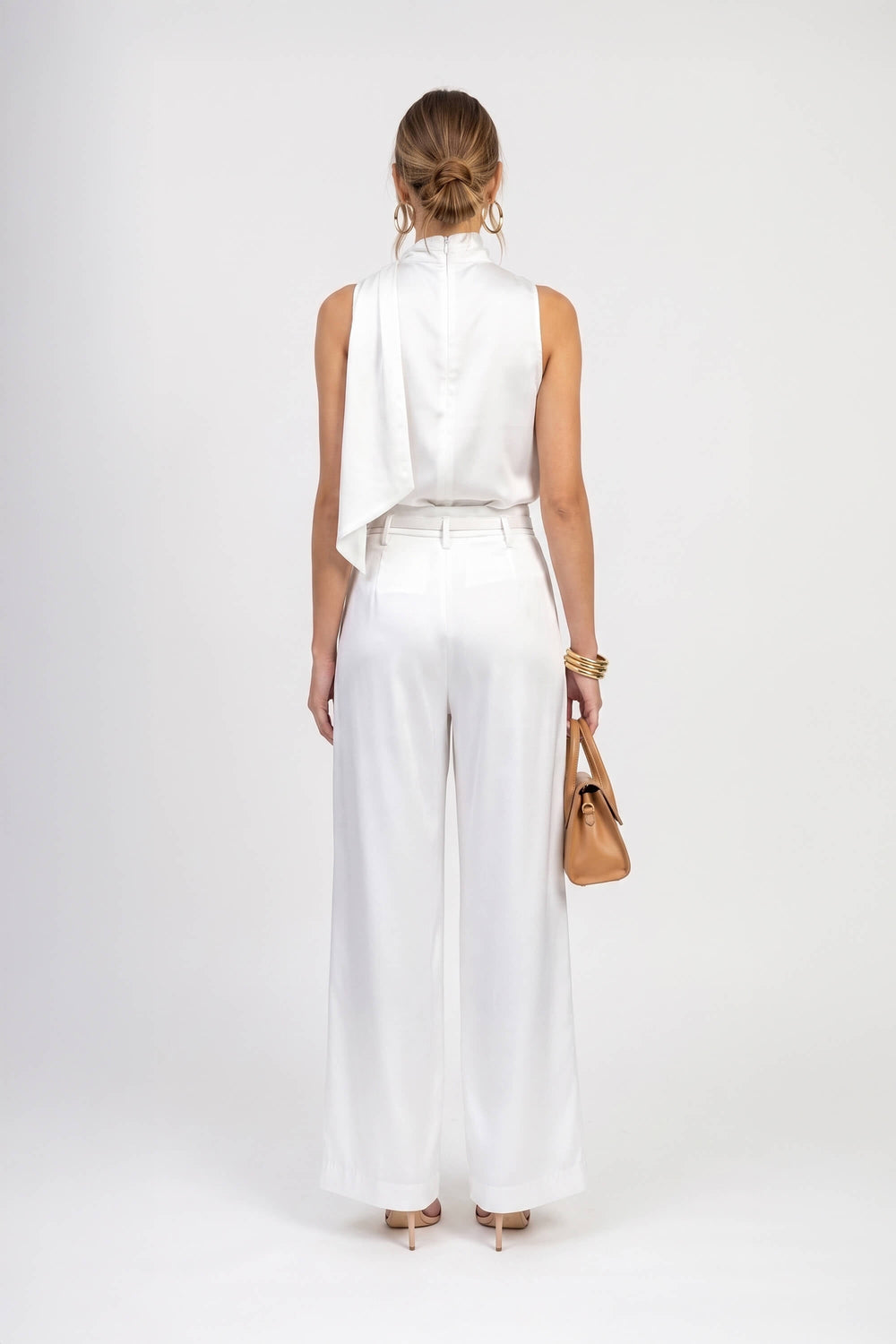 Olimpia Belted High-Waist Wide-Leg Pants 532139 HUE - Reina Diaz