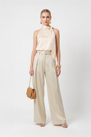 Olimpia Belted High-Waist Wide-Leg Pants 532139 LAT - Reina Diaz
