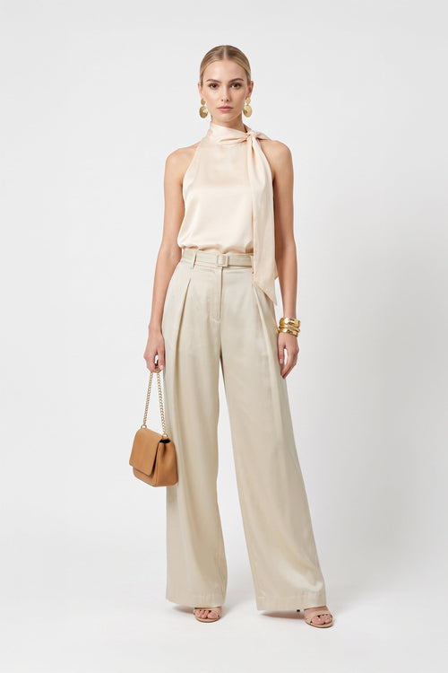 Olimpia Belted High-Waist Wide-Leg Pants 532139 LAT - Reina Diaz
