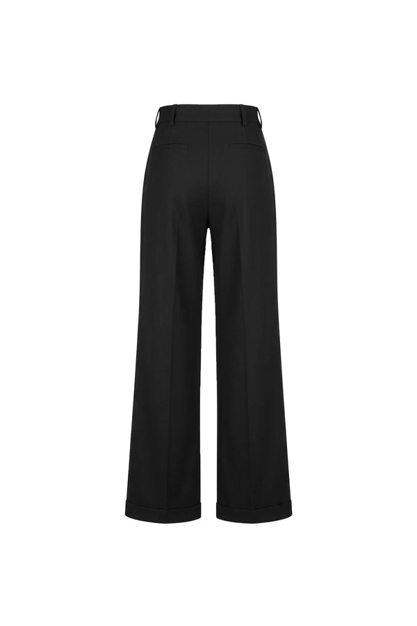 Olimpia Cuffed Wide-Leg Tailored Pantalón 532136 NEG - Reina Diaz