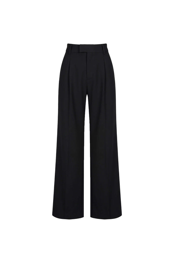 Olimpia Cuffed Wide-Leg Tailored Pantalón 532136 NEG - Reina Diaz