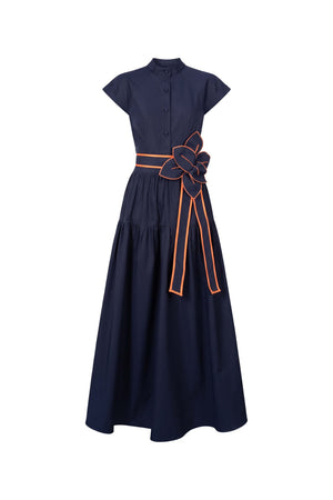 Olimpia Floral Belted Tiered Maxi Vestido 526302 MAR - Reina Diaz