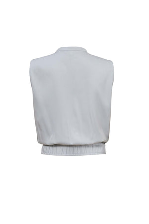 Olimpia Pleated V - Neck Blouson Top - Reina Diaz