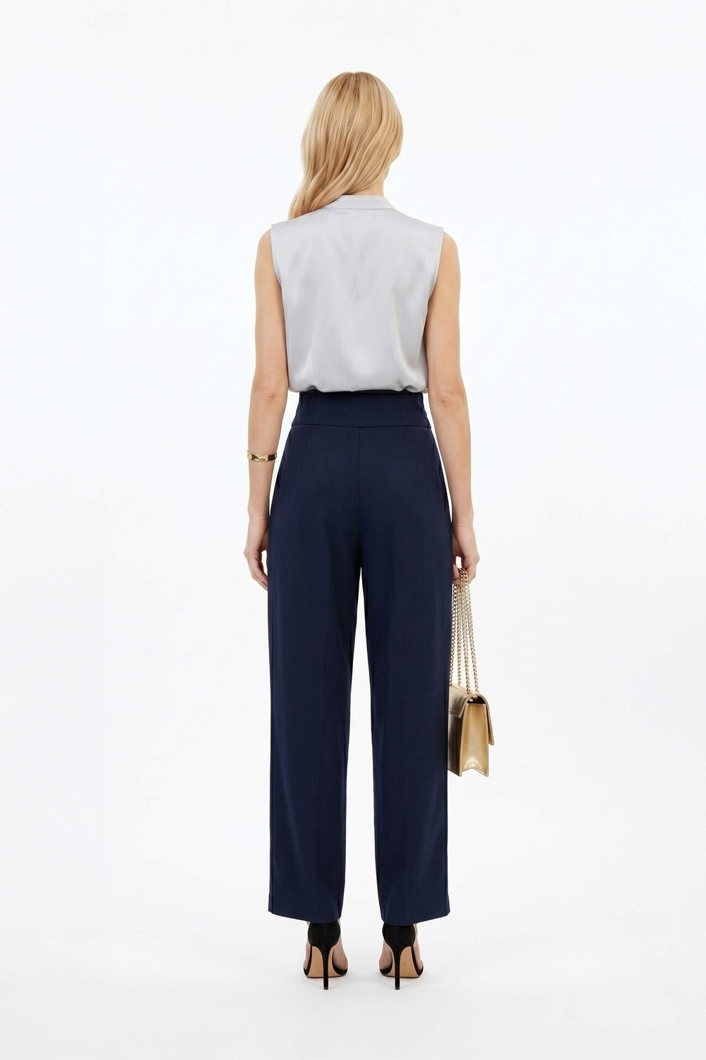 Olimpia Pleated V - Neck Blouson Top - Reina Diaz