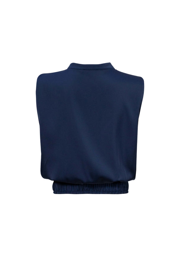 Olimpia Pleated V-Neck Blouson Top 554258 MAR - Reina Diaz