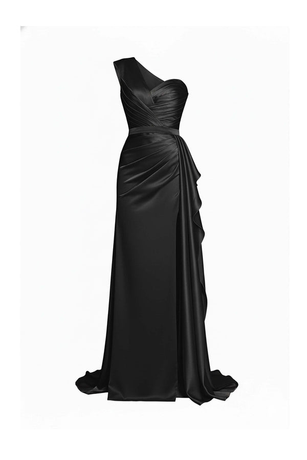 One - Shoulder Satin Vestido - Reina Diaz