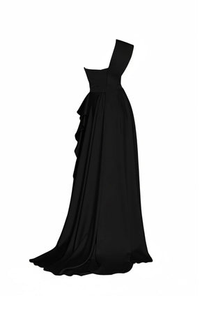 One - Shoulder Satin Vestido - Reina Diaz