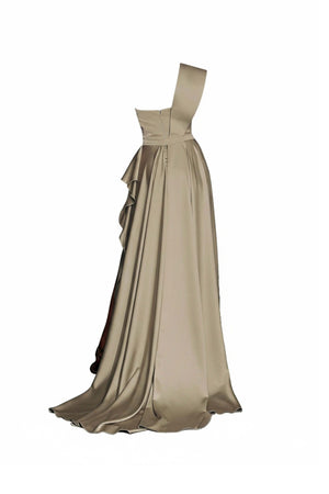 One - Shoulder Satin Vestido - Reina Diaz