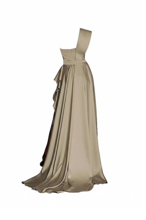 One - Shoulder Satin Vestido - Reina Diaz
