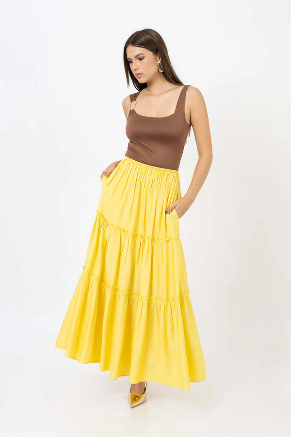 Paige Rayon Maxi Falda - Reina Diaz