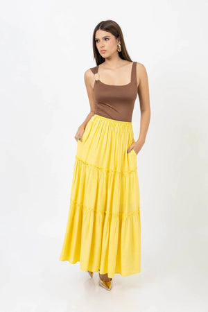 Paige Rayon Maxi Falda - Reina Diaz