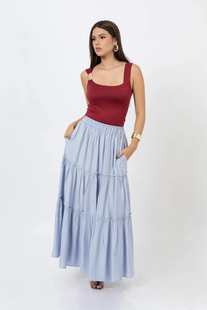 Paige Rayon Maxi Falda - Reina Diaz