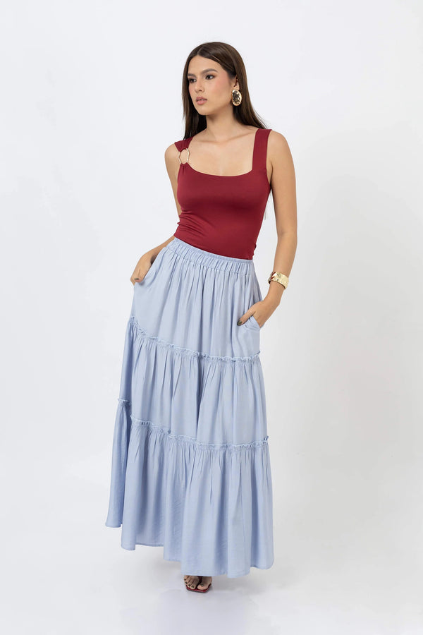 Paige Rayon Maxi Falda - Reina Diaz