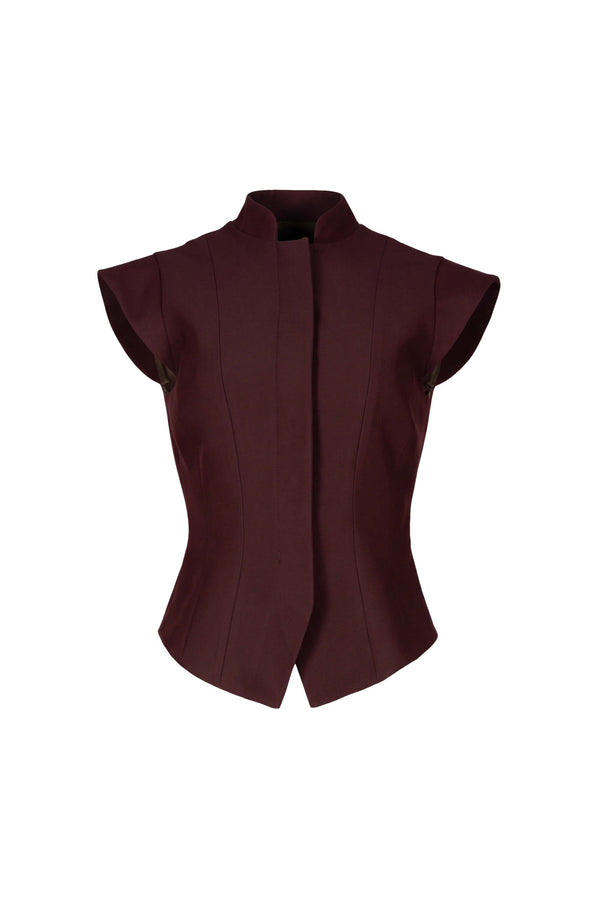 Paloma High-Neck Cap-Sleeve Top 501565 CHO - Reina Diaz