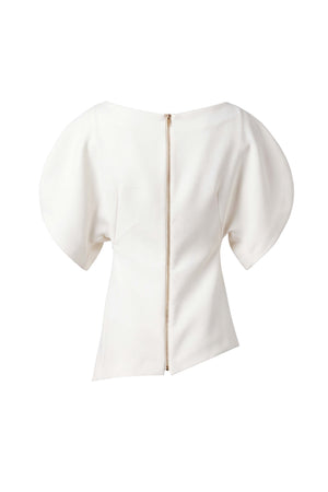 Paola Asymmetric Puff-Sleeve Ivorette Top 501572 HUE - Reina Diaz