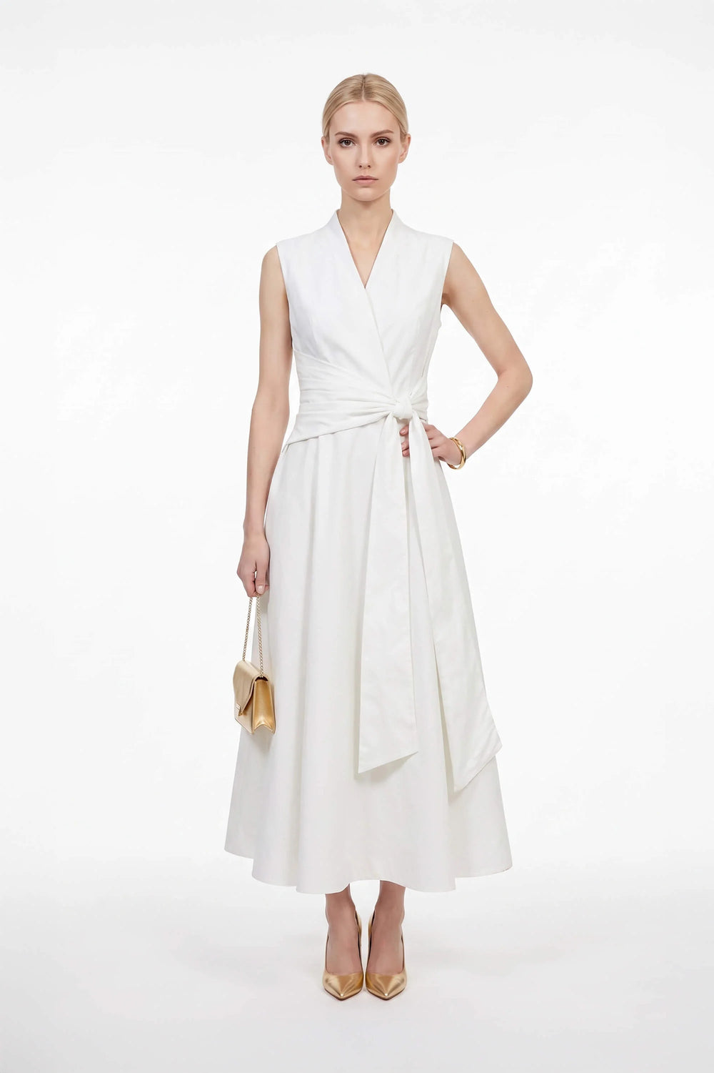 París Tech Sleeveless Midi Vestido - Reina Diaz