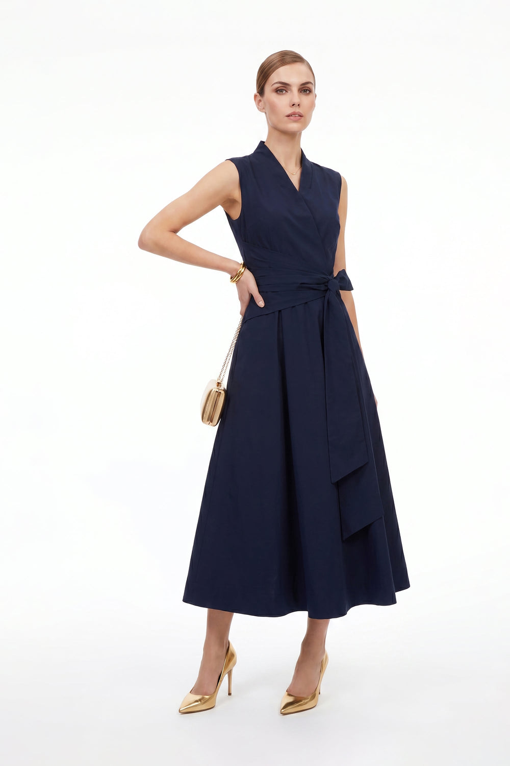 París Tech Sleeveless Midi Vestido - Reina Diaz