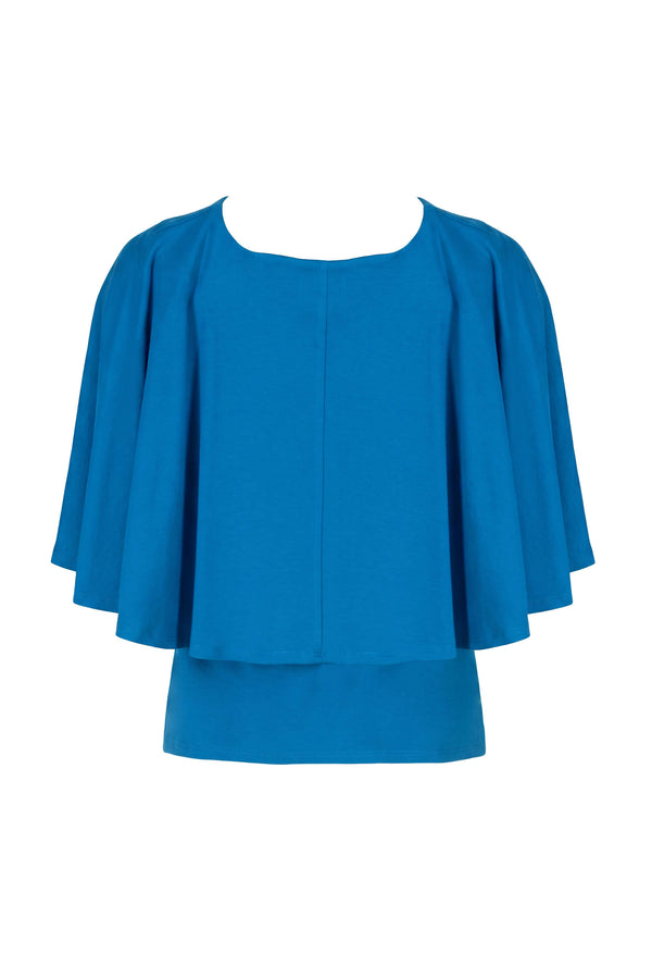 Paulina Cape Overlay Sleeveless Blusa 554308 COB - Reina Diaz