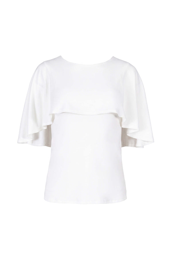 Paulina Cape Overlay Sleeveless Blusa 554308 HUE - Reina Diaz