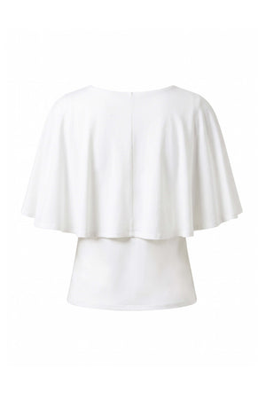 Paulina Cape Overlay Sleeveless Blusa 554308 HUE - Reina Diaz
