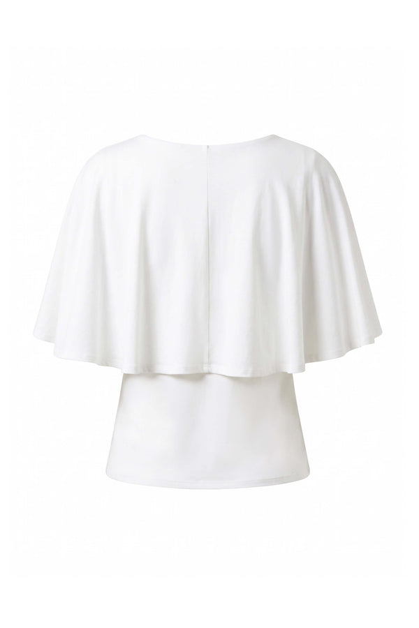 Paulina Cape Overlay Sleeveless Blusa 554308 HUE - Reina Diaz