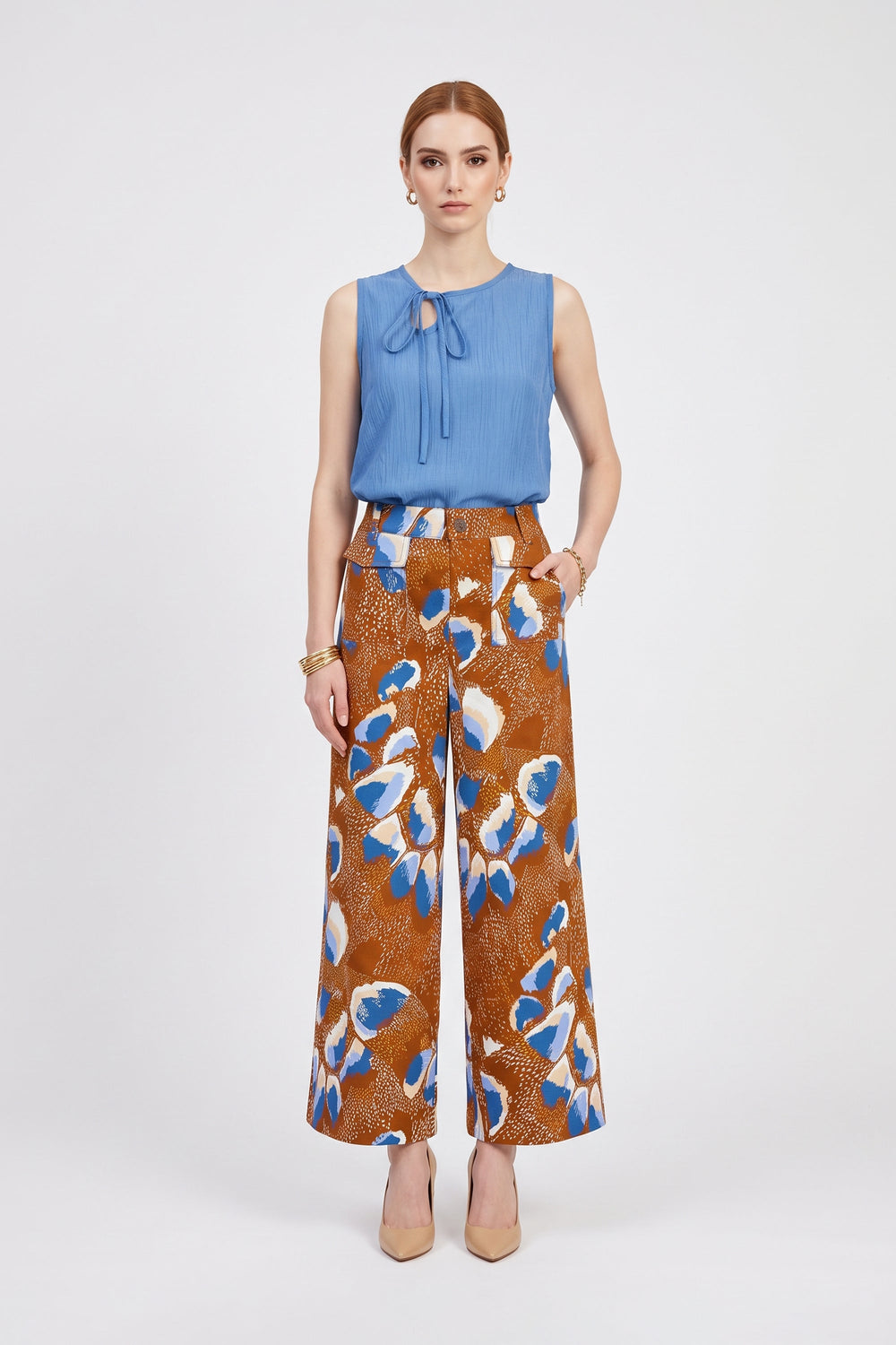 Paulina High-Waist Flap Pocket Wide-Leg Pantalón 731159 LAD - Reina Diaz